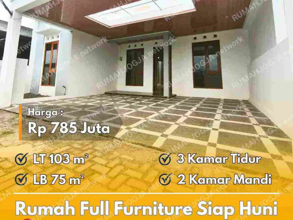 Rumah Siap Huni Full Furniture dekat Tugu Jogja