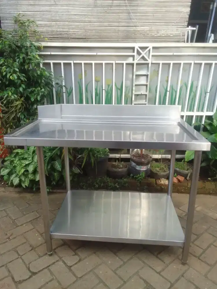 Meja stainless 2 susun 120x75x85