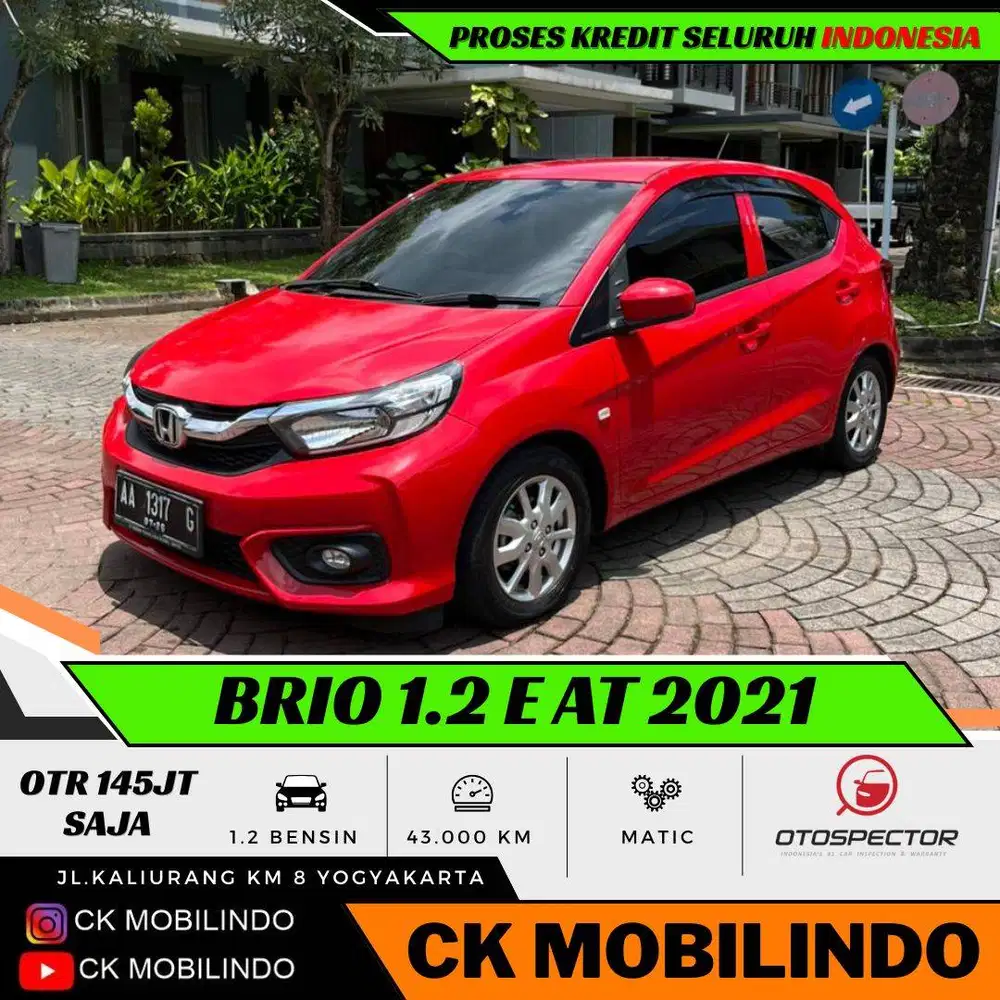Honda All New Brio E CVT Matic 2021 Plat AA DP minim Kredit Murah Agya