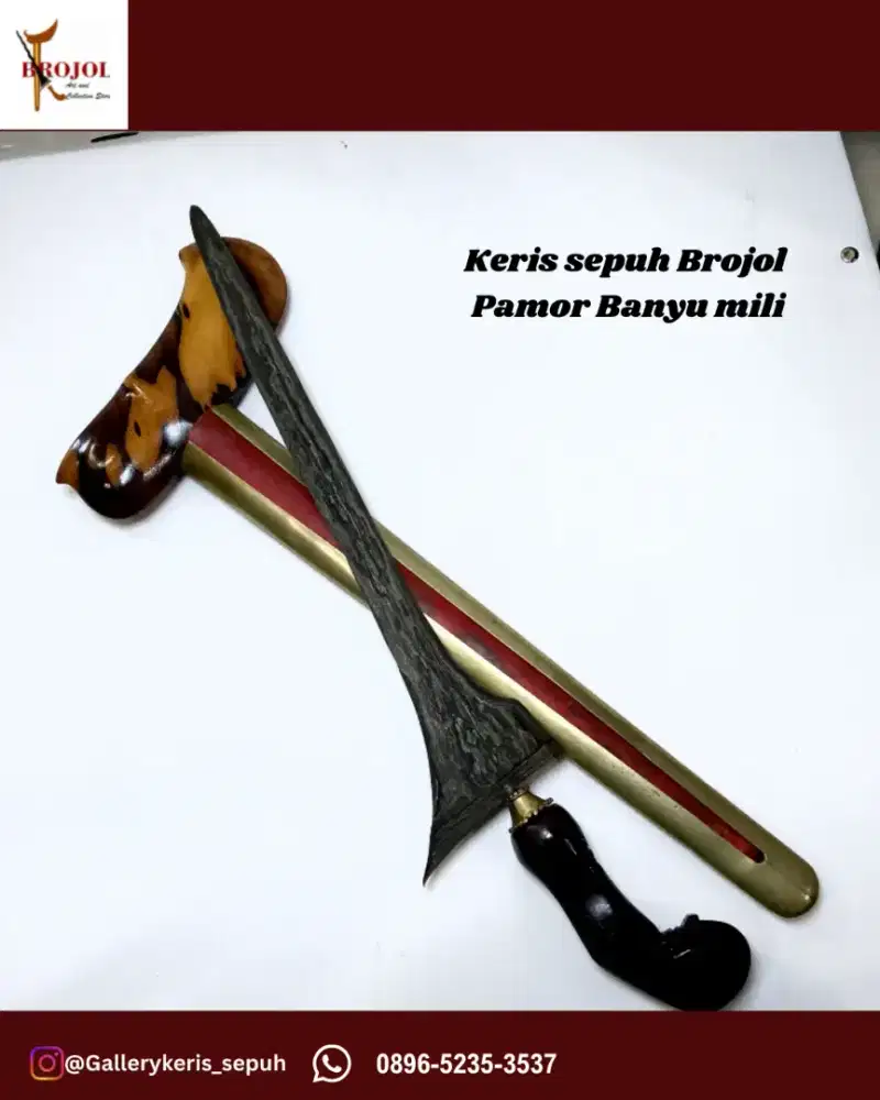 Keris sepuh Brojol pamor Banyumili warangka Gayaman solo kayu timoho