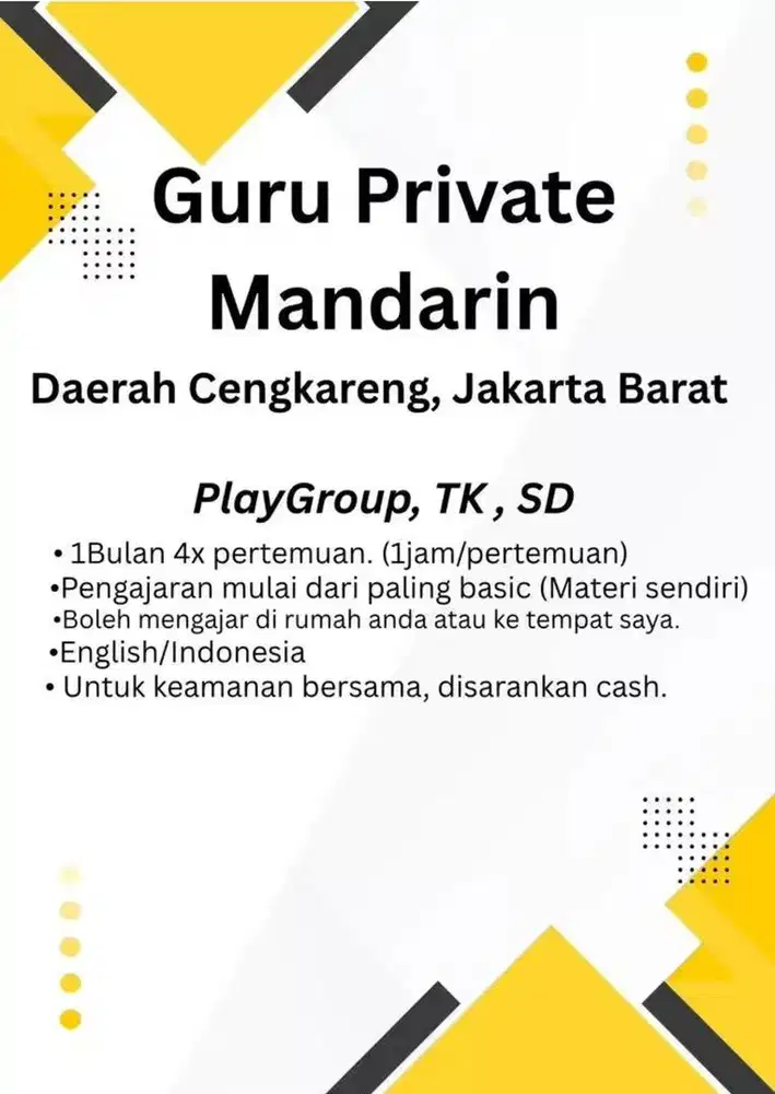 KURSUS BAHASA MANDARIN ( LES MANDARIN )