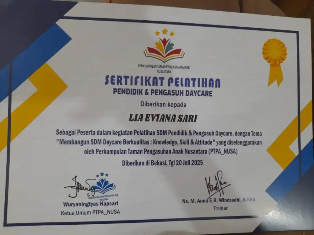 Pengasuh anak dari umur 3 sampai 5 th