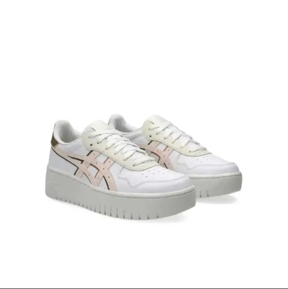 Sepatu Sneakers Asics Women Japan S PF Standart White Mineral Beige