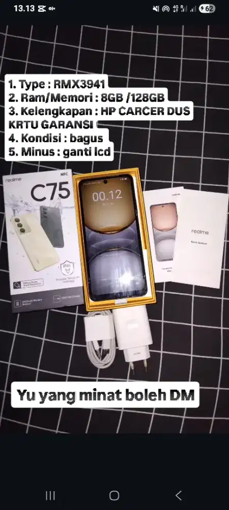Jual hp second realme C75
