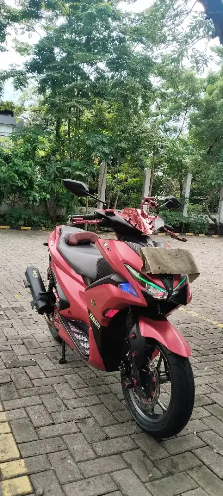 Aerox 2018 Merah Full Wrap Full Modifikasi Niat!