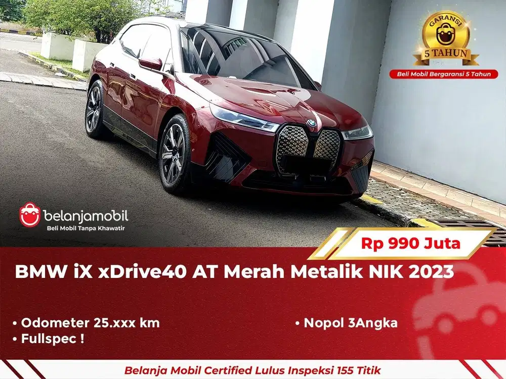 [ GARANSI 5TH ] BMW iX xDrive x Drive 40 Fullspec AT Merah 2023/2024