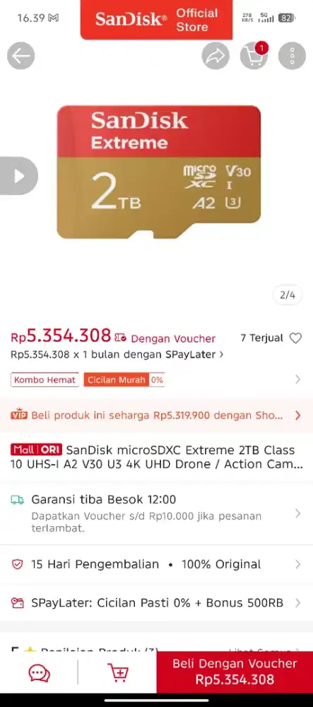 Micro SD Sandisk 2TB Ori