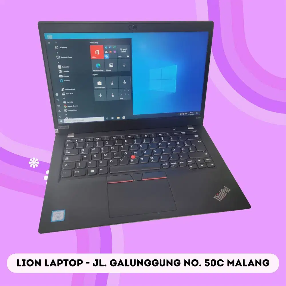 RAM 16GB SSD 256GB Core i5 Gen 8 Slim Lenovo Thinkpad X390 [06|01]