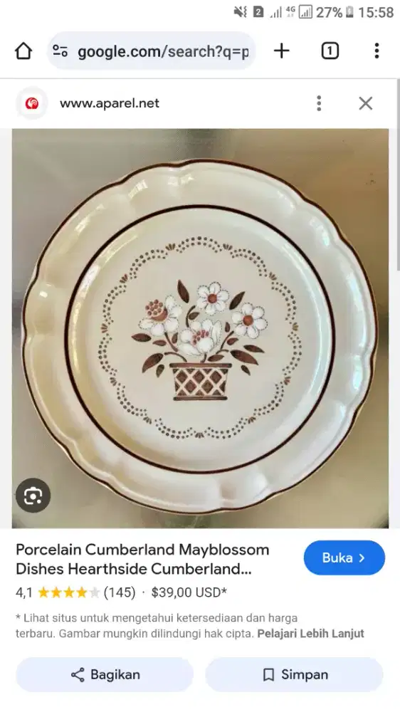 Piring antik inggris merk cumberland !