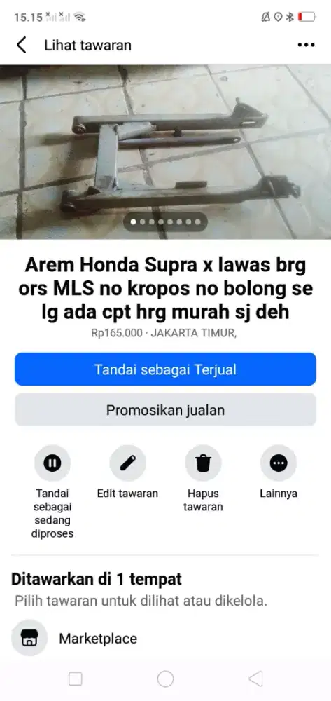Kelengkapan sepeda/motor lawas kond bgs ors no bolong co kropos cpt