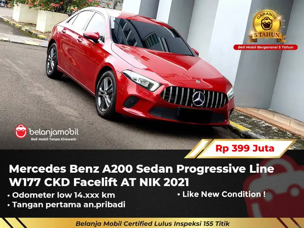 [ GARANSI 5TH ] Mercedes Benz Mercy A200 A 200 Progressive 2021/2022