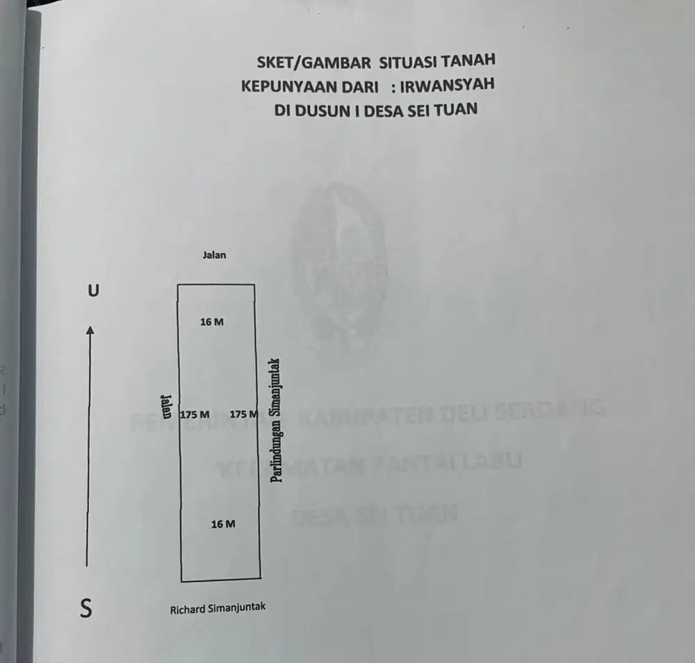 Tanah dijual pinggir jalan aspal