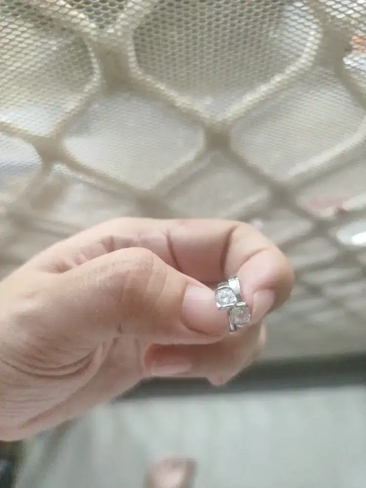 anting perak silver dengan permata sirkon