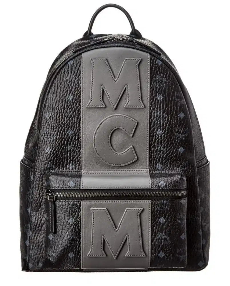 Tas Ransel MCM Stark // MCM Stark Backpack Black and Grey OriginaL