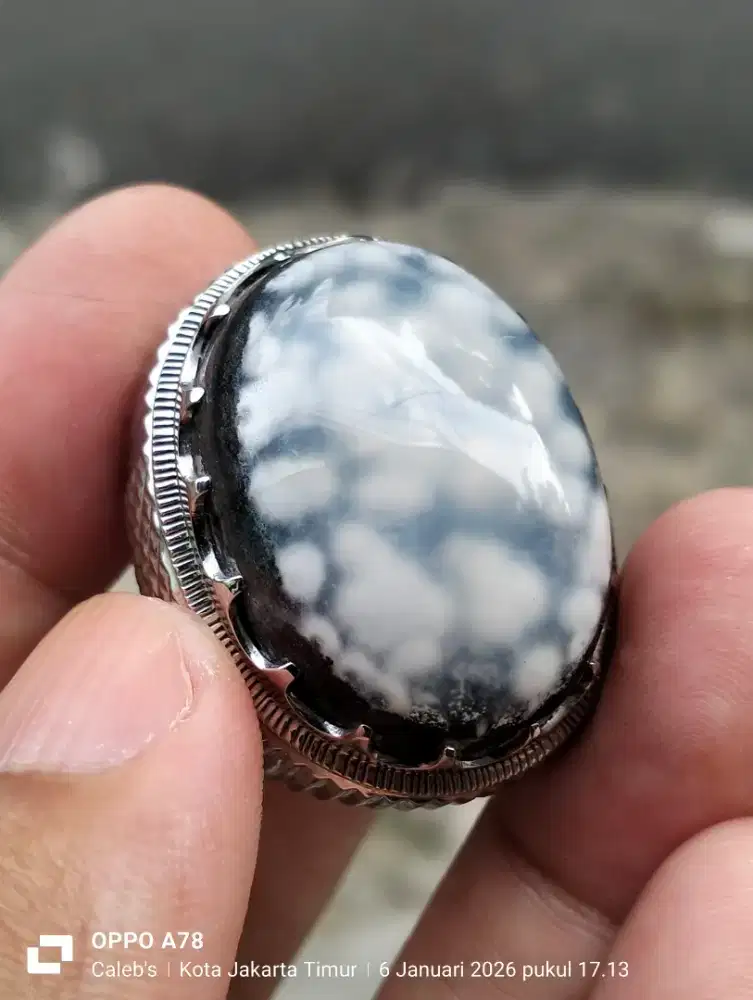 Batu Unik batu Antik uk 7,5 atau 8 Monel handmade