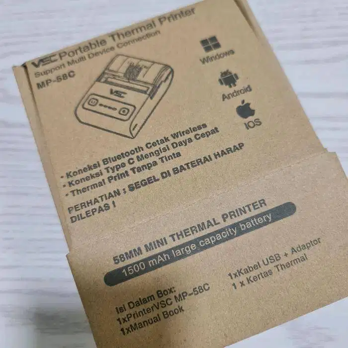 printer kasir bluetooth thermal VSC 58X ukuran 58mm cetak struk New