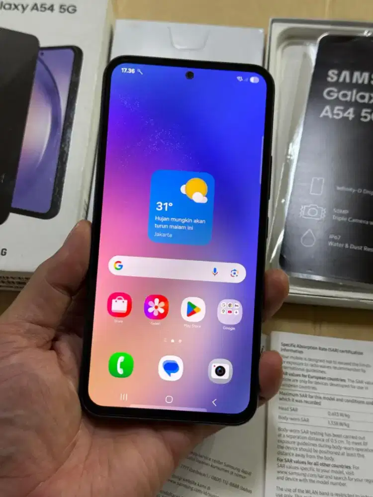 Samsung Galaxy A54 8/256GB 5G Bekas Garansi Resmi Fullset Ori Mulus