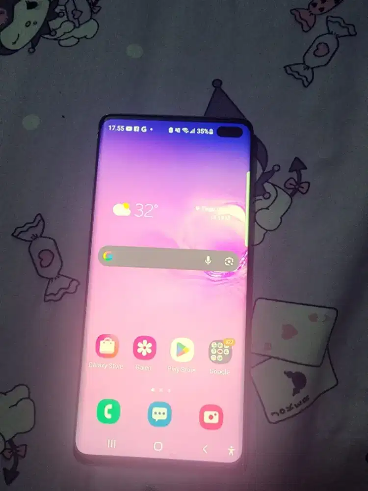 Samsusung S10+ 8/128 Green Screen, Sein Full Set