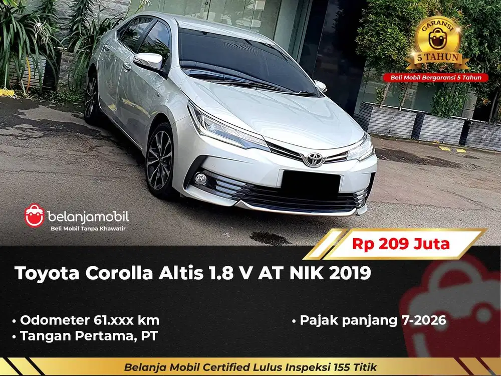 [ GARANSI 5TH ] Toyota Corolla Altis 1.8 V AT Silver Metalik 2019/2020