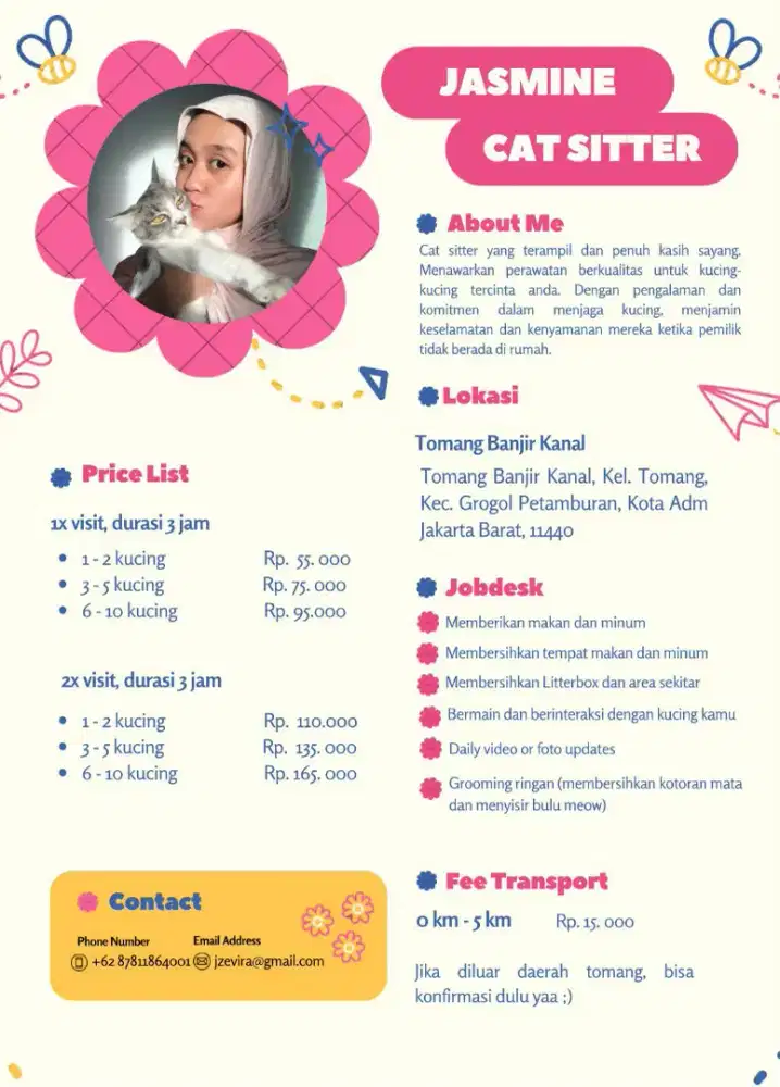 Jasa Cat Sitter Daerah Tomang , Jakarta Barat