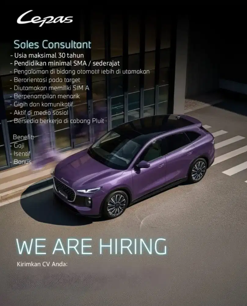 Dibutuhkan / lowongan sales mobil