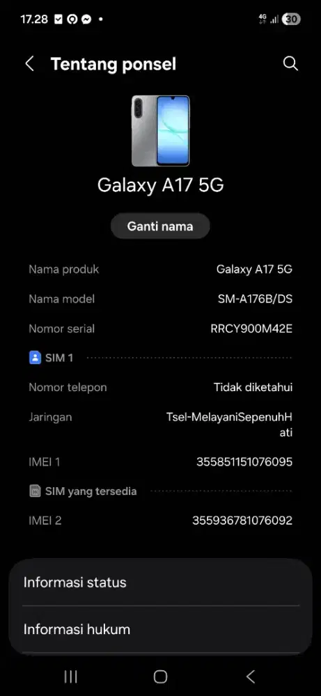 Samsung A17 5G 8/256 fullset