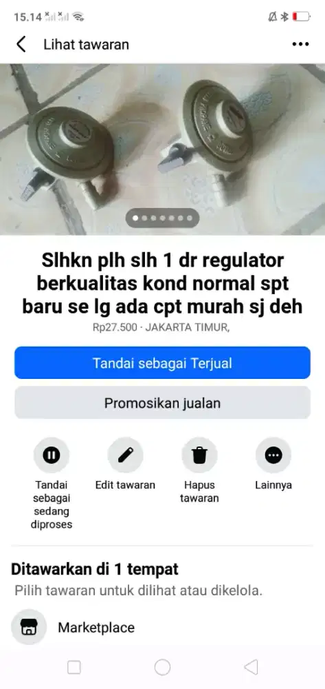 Slhkn plh slh 1 dr regulator kompor gas berkualitas kond msh spt baru