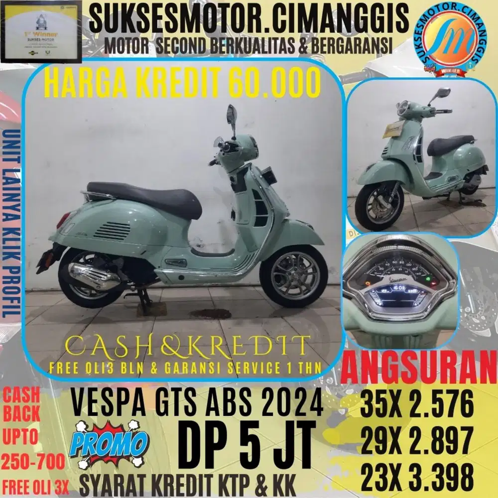 DP 5 JT VESPA GTS ABS CASHBACK UPTO 700 RIBU FREE OLI3BLN