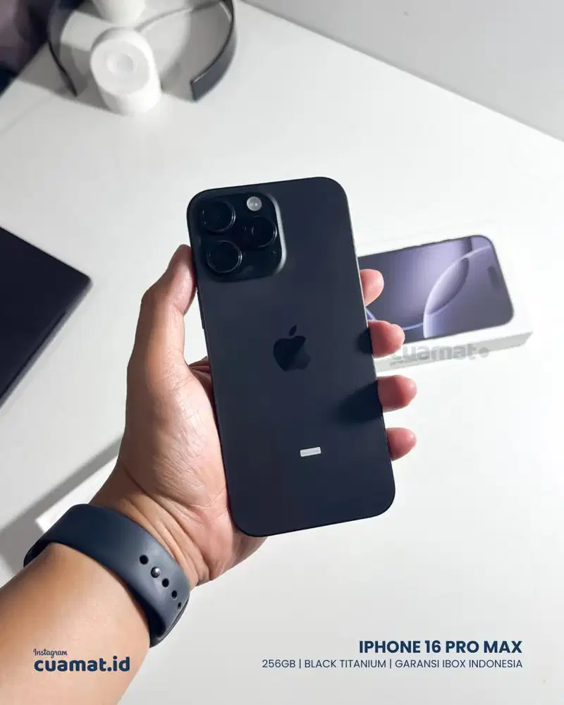 iPhone 16 Pro Max 256GB Black Titanium Garansi Resmi iBox