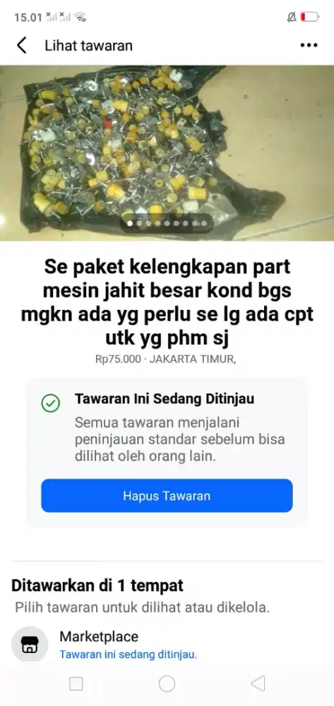 Se paket kelengkapan mesin jahit besar brg baru hrg murah se lg ada