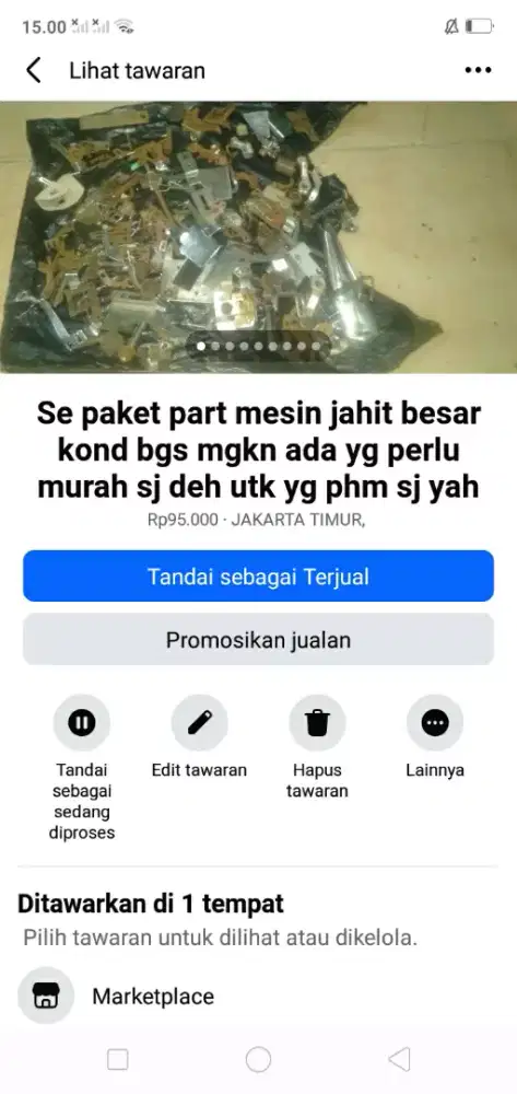Se paket part mesin jahit bsr brg baru hrg murah se lg ada cpt