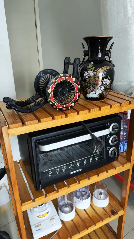 Oven , blender ,hiasan marmer,rak kayu roda , borongan