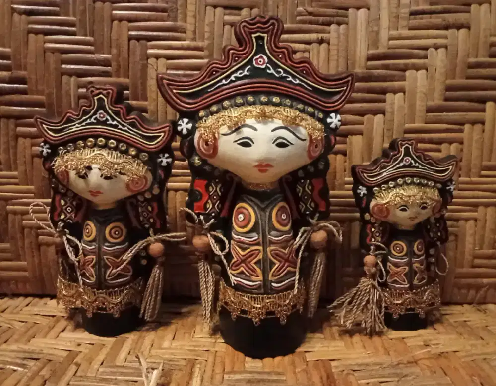 Boneka Keramik Menong Kerajinan Purwakarta Tahun 1980's Original