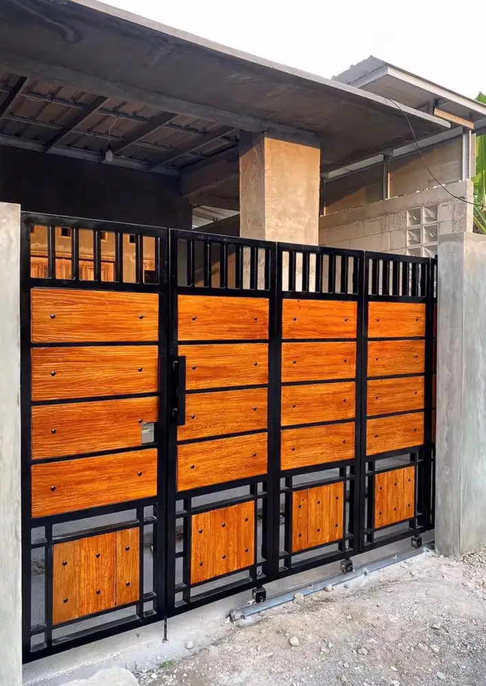 Pagar grc serat kayu minimalis modren