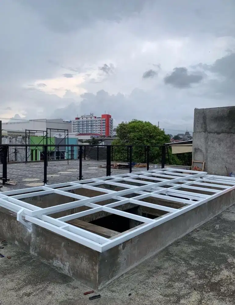 Kanopi sleding atap solarflat 3mm katrol manual