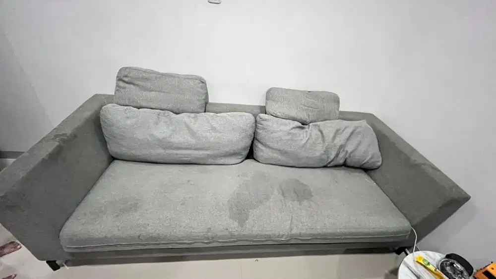 Sofa abu tebal + bantal