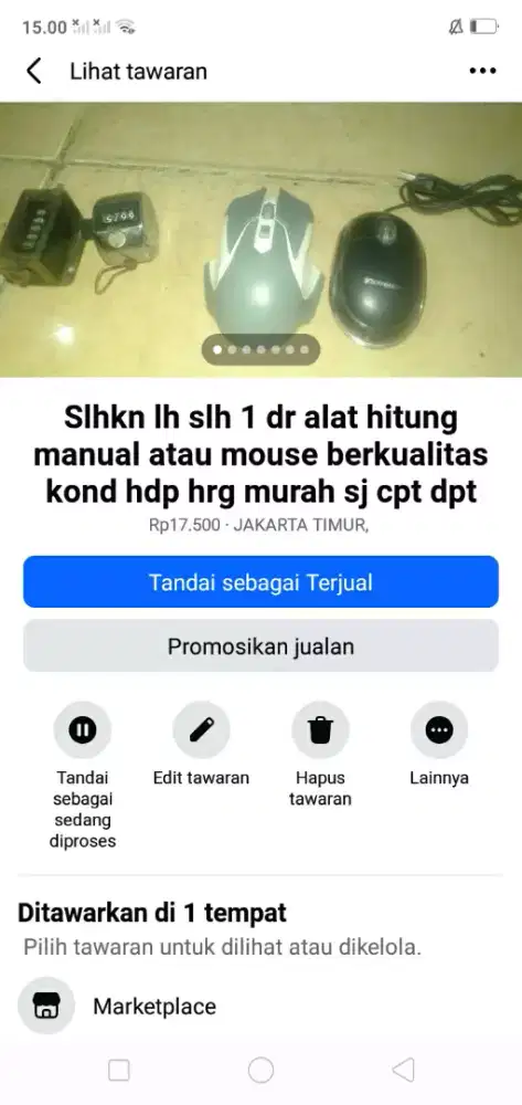 Slhkn plh slh 1 dr mouse komputer berkualitas atau sblh nya kond hdp