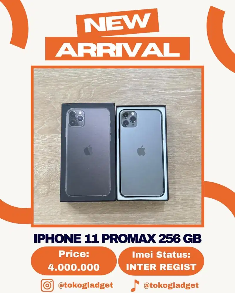 iPhone 11 Promax 256 Gb ex INTER REGIST PERMANEN