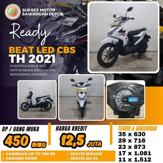 HONDA BEAT NEW LED TH 2021 ISTIMEWA BERGARANSI CASH KREDIT DP 450 RIBU