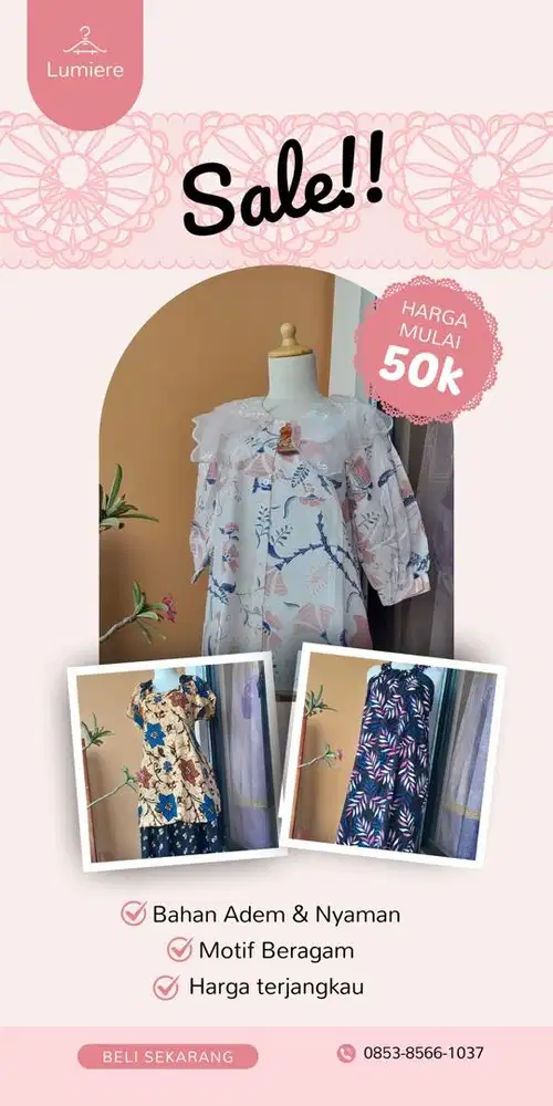 SALE!! Baju Wanita Motif Batik