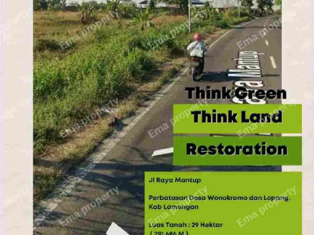 Dijual tanah  industri di Raya Mantup Lamongan