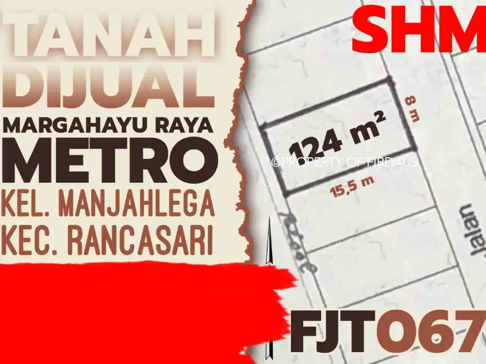 Tanah 124m Cluster Margahayu Raya Metro Bandung Manjahlega