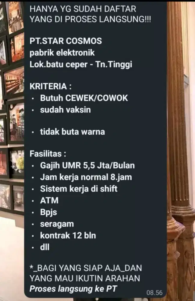 LOWONGAN PEKERJAAN PT