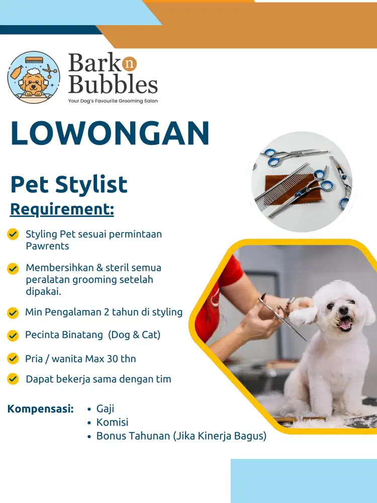Lowongan Bark N Bubbles Pet Grooming Salon