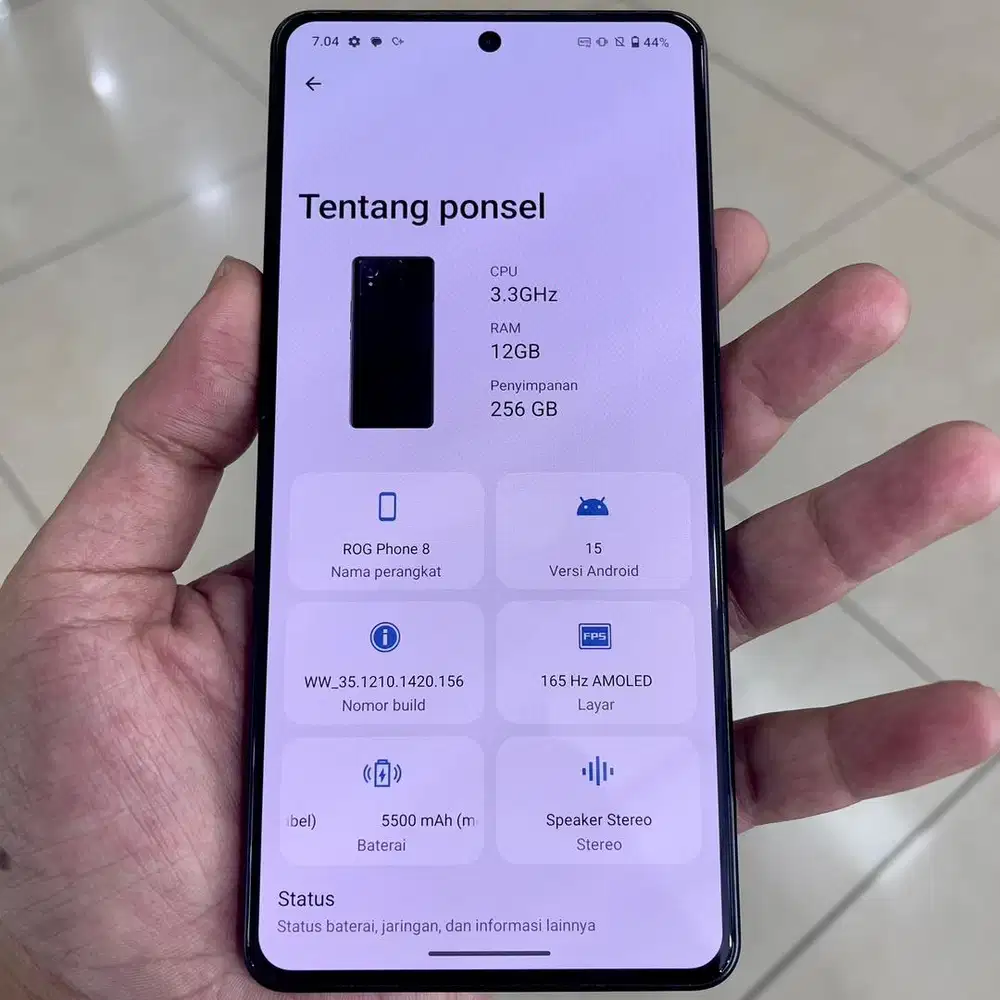 Asus rog 8 ram 12 / 256 resmi fullset original