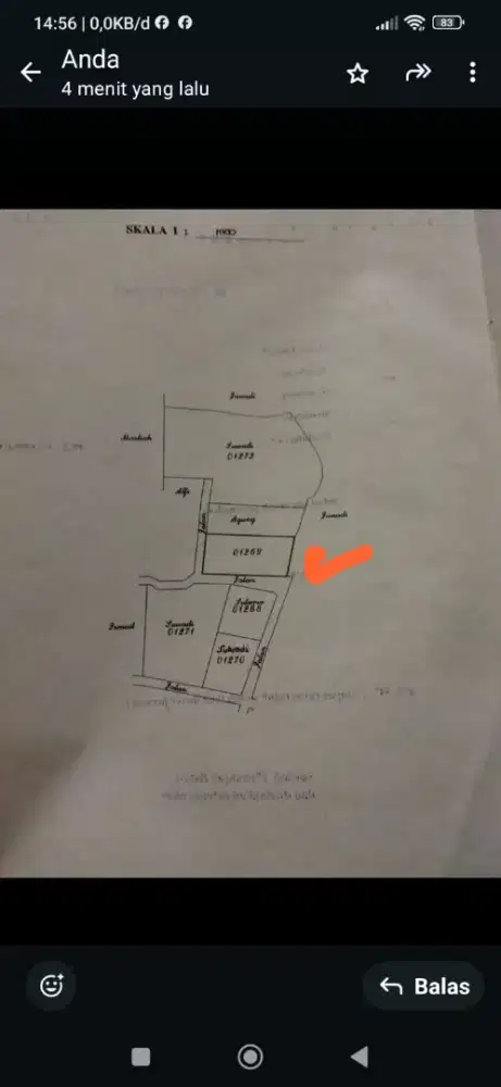 Tanah dijual luas 475 M2 sertifikat hak milik