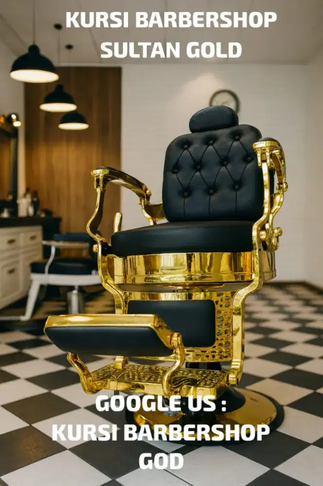 Kursi barbershop barber cukur sultan premium gold & silver stok @4unit