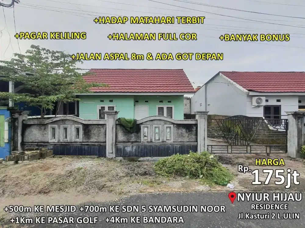 rumah type 36/160m2 di nyiur hijau residence ulin