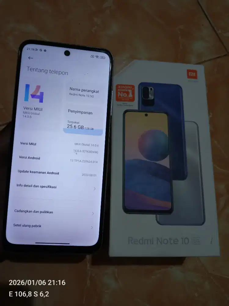 Redmi note 10 5G nfc ram 8+3/128 fullset