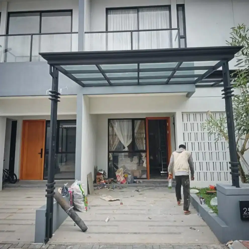 Kanopi kaca tempred glass bening